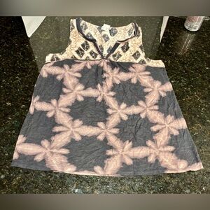 ⭐️Anthropologie Akemi + Kin Morning Glory Tank Top Tie-dye Boho Chocolate Brown